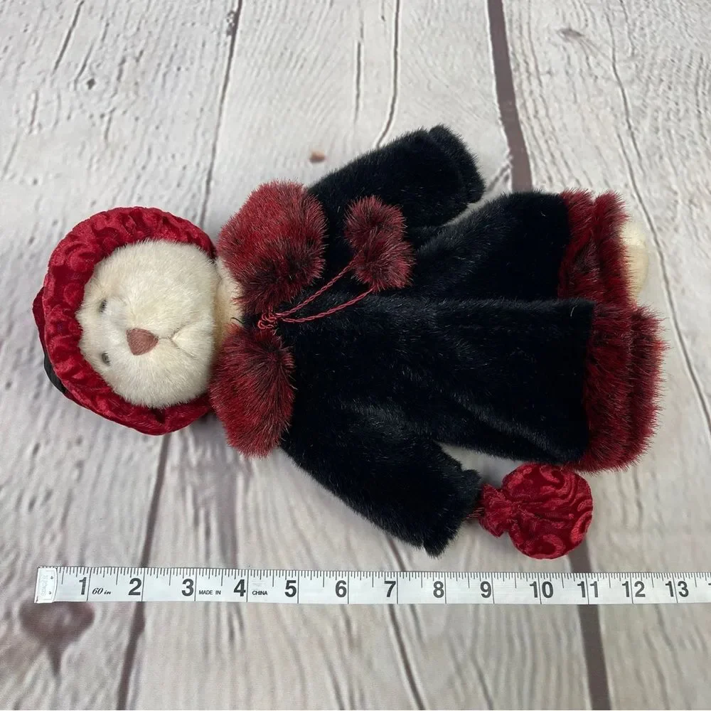 RUSS Berrie Larisa standing plush teddy bear with winter coat and hat, 12" tall - Picture 11 of 12